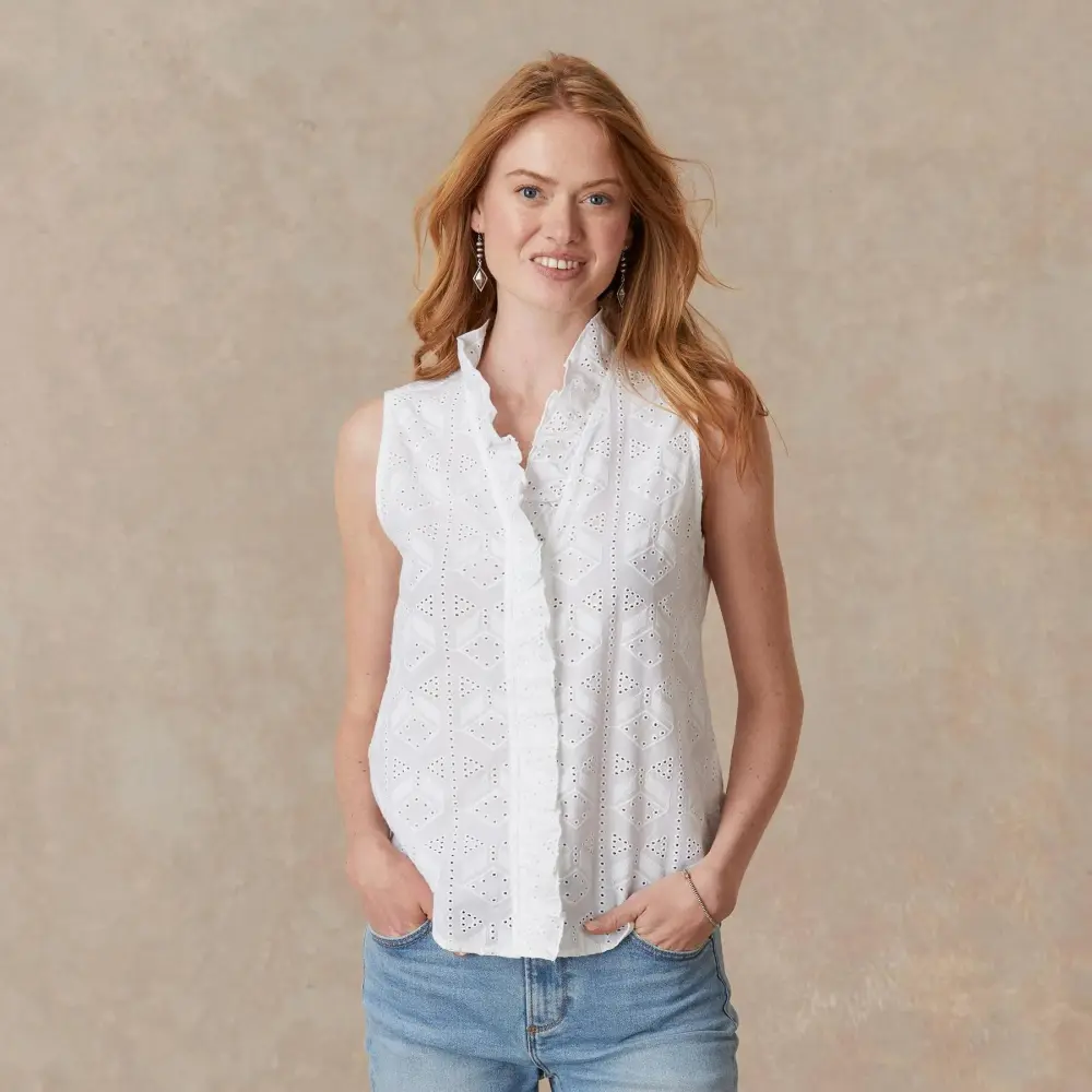 Sienna Ruffle Eyelet Top