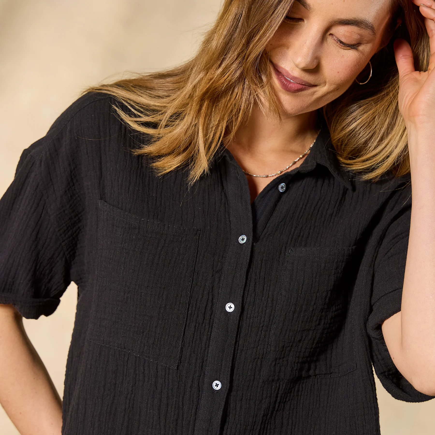 Mona Gauze Camp Shirt