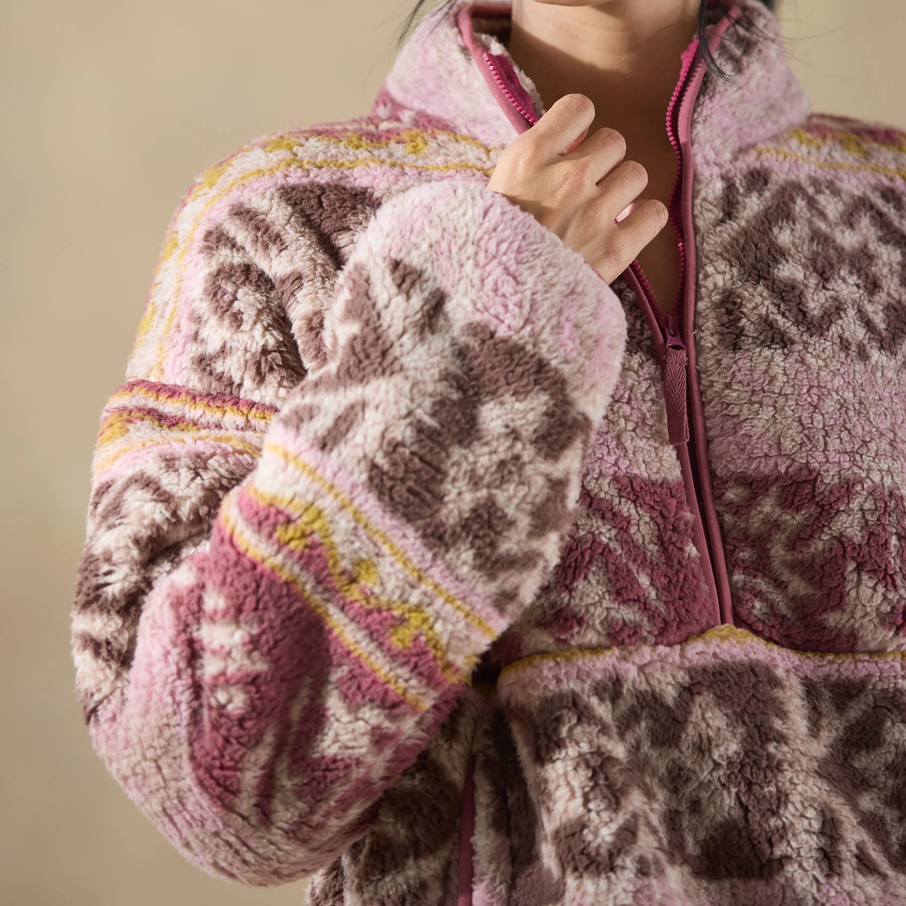 Printed Heidi Sherpa Pullover