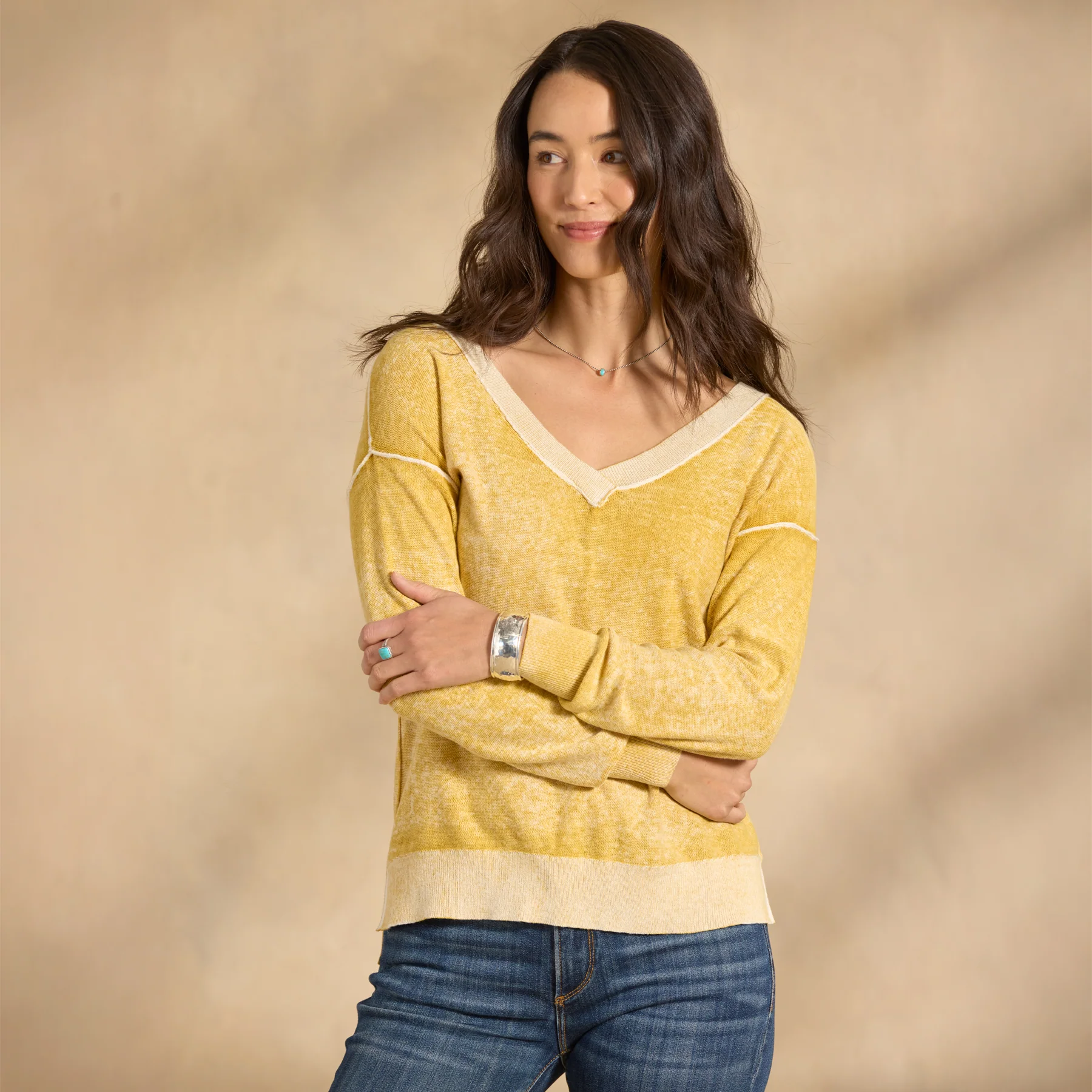 Samantha V-Neck Sweater, Petite