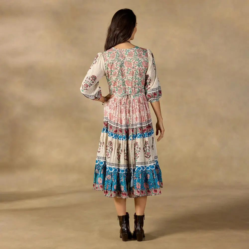 Peacock Flare Midi Dress