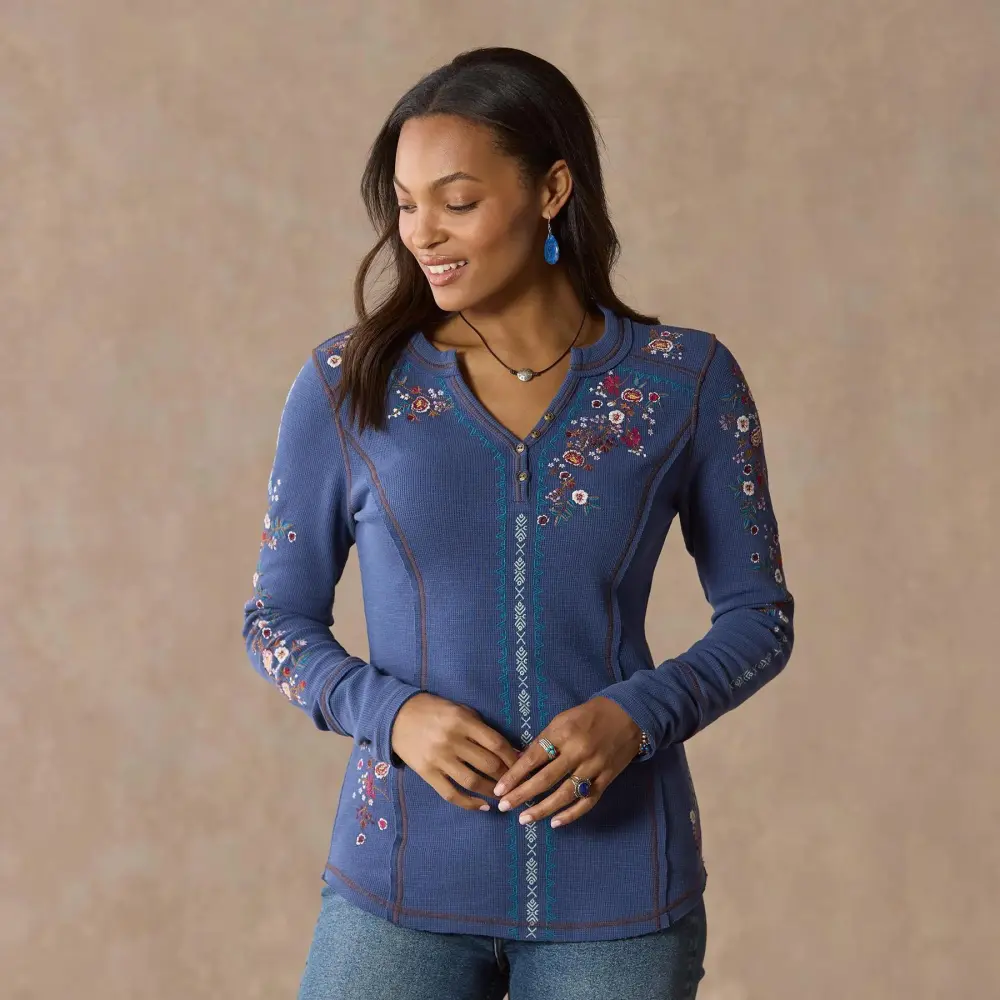 Fayette Floral Henley, Petite