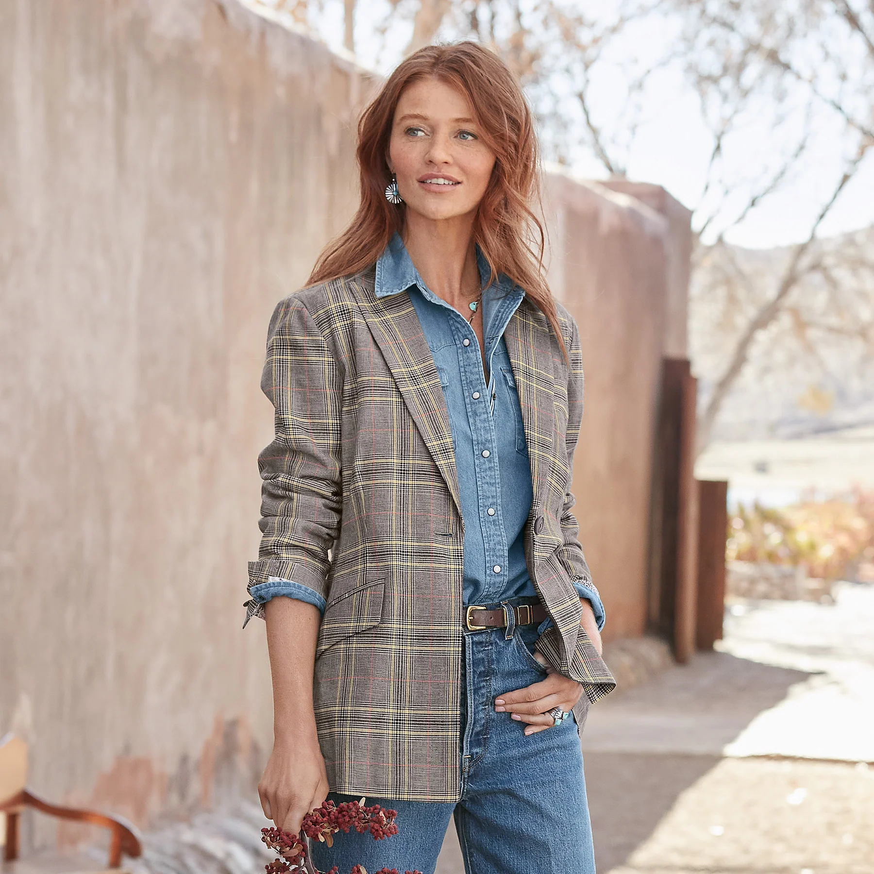 Whitman Plaid Blazer, Petite