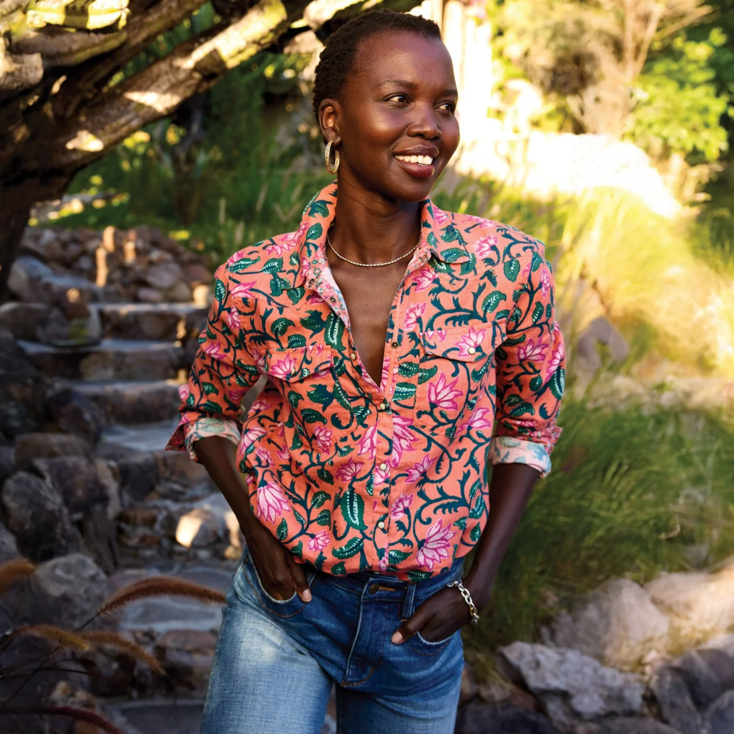 Willow Linen Floral Shirt, Petite