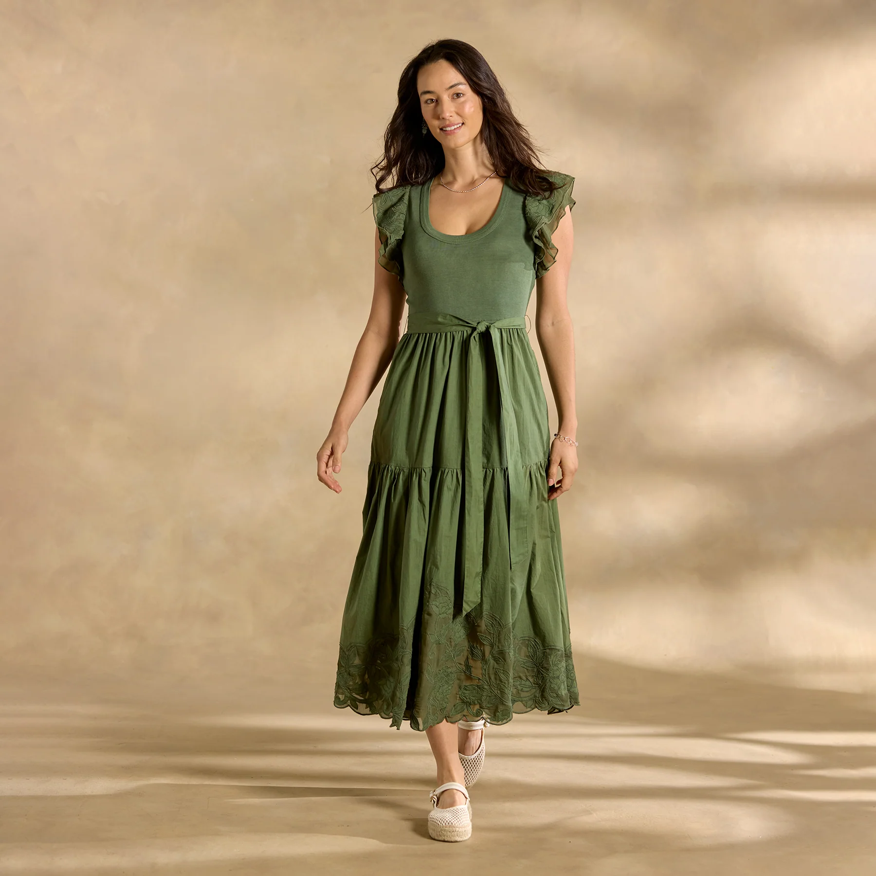 Madera Mixed-Media Dress, Petite