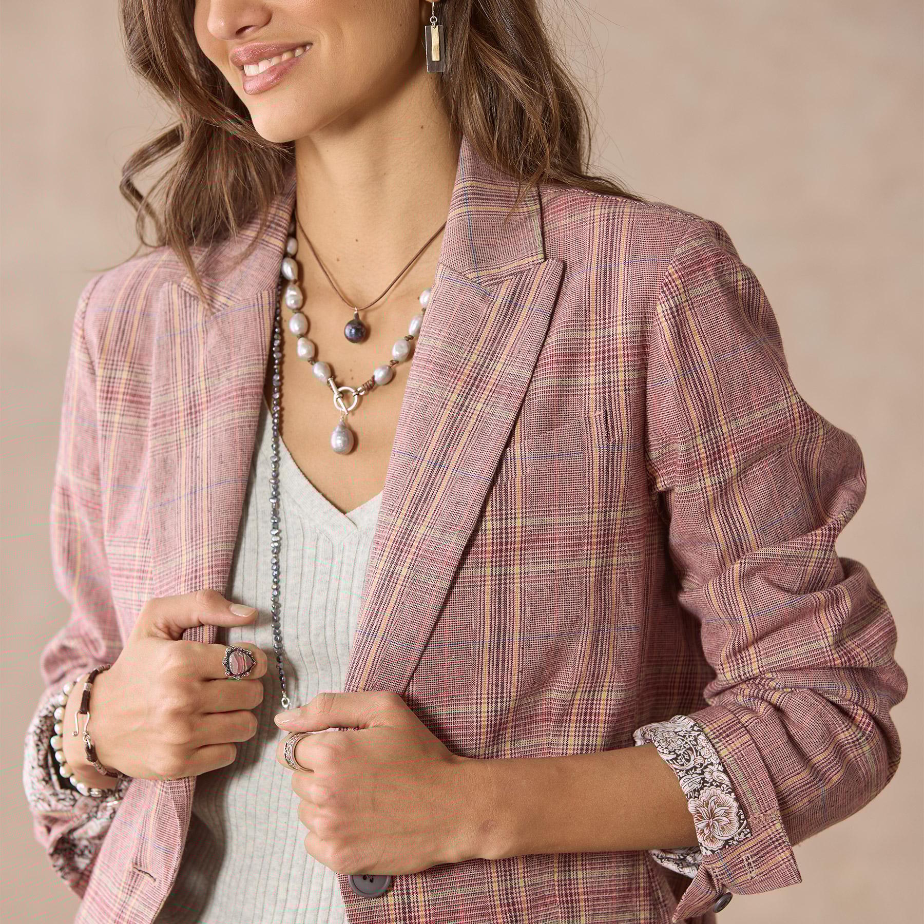 Whitman Plaid Blazer, Petite