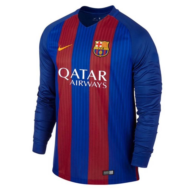 Barcelona Retro   Long Sleeve  Home Jersey   2016/17