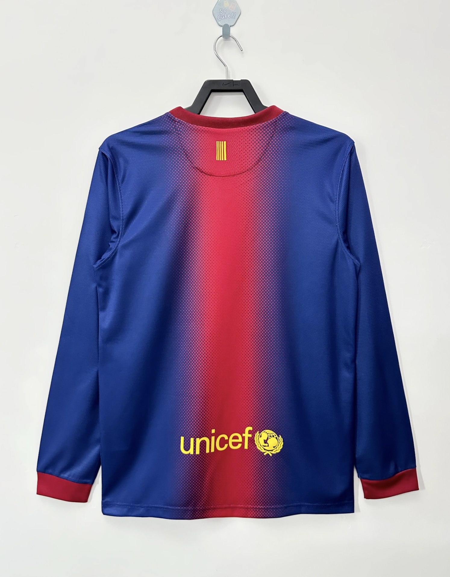 Barcelona Retro   Long Sleeve  Home Jersey   2012/13