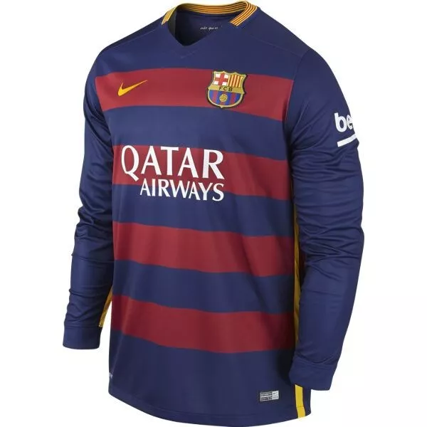 Barcelona Retro   Long Sleeve  Home Jersey   2015/16