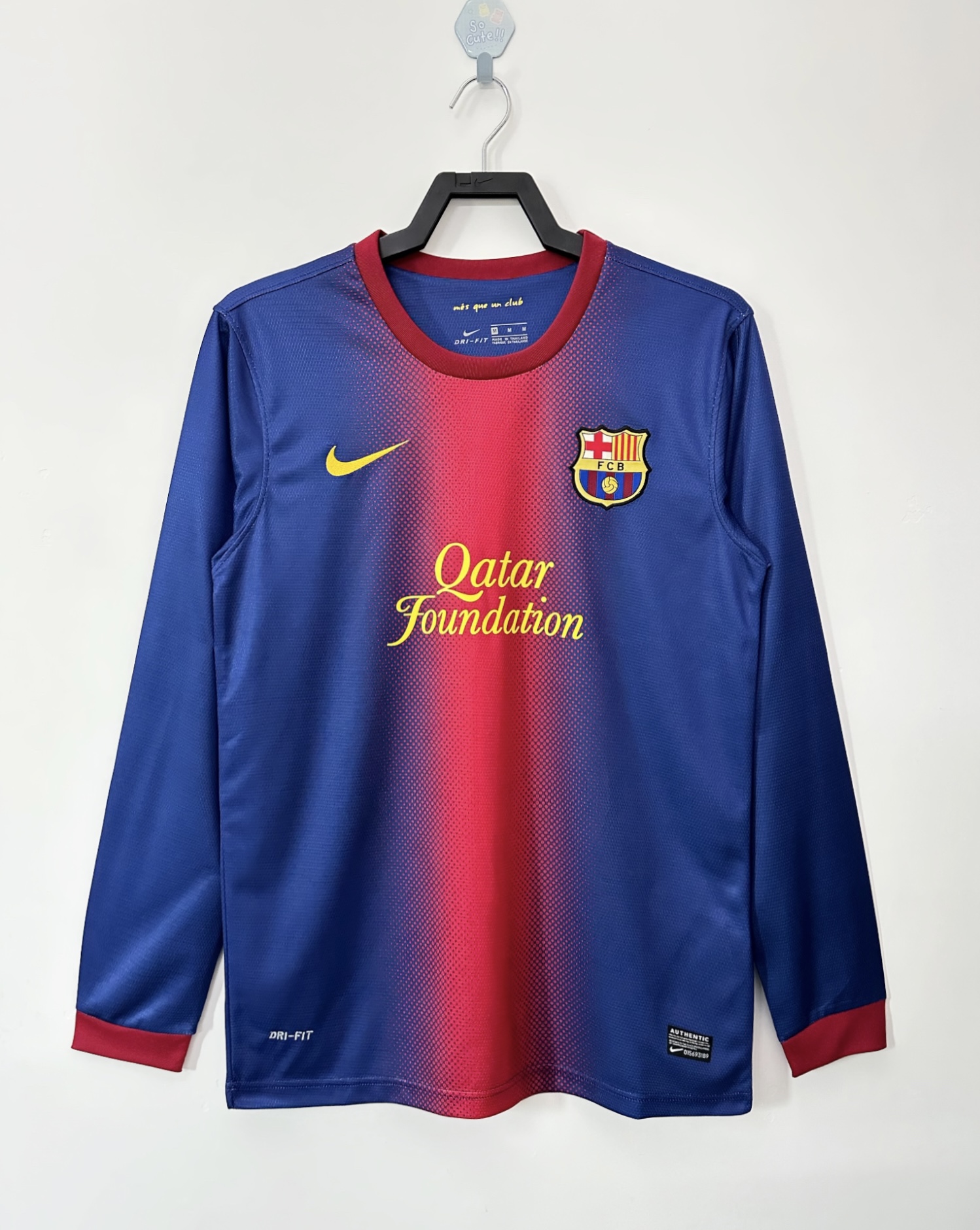 Barcelona Retro   Long Sleeve  Home Jersey   2012/13