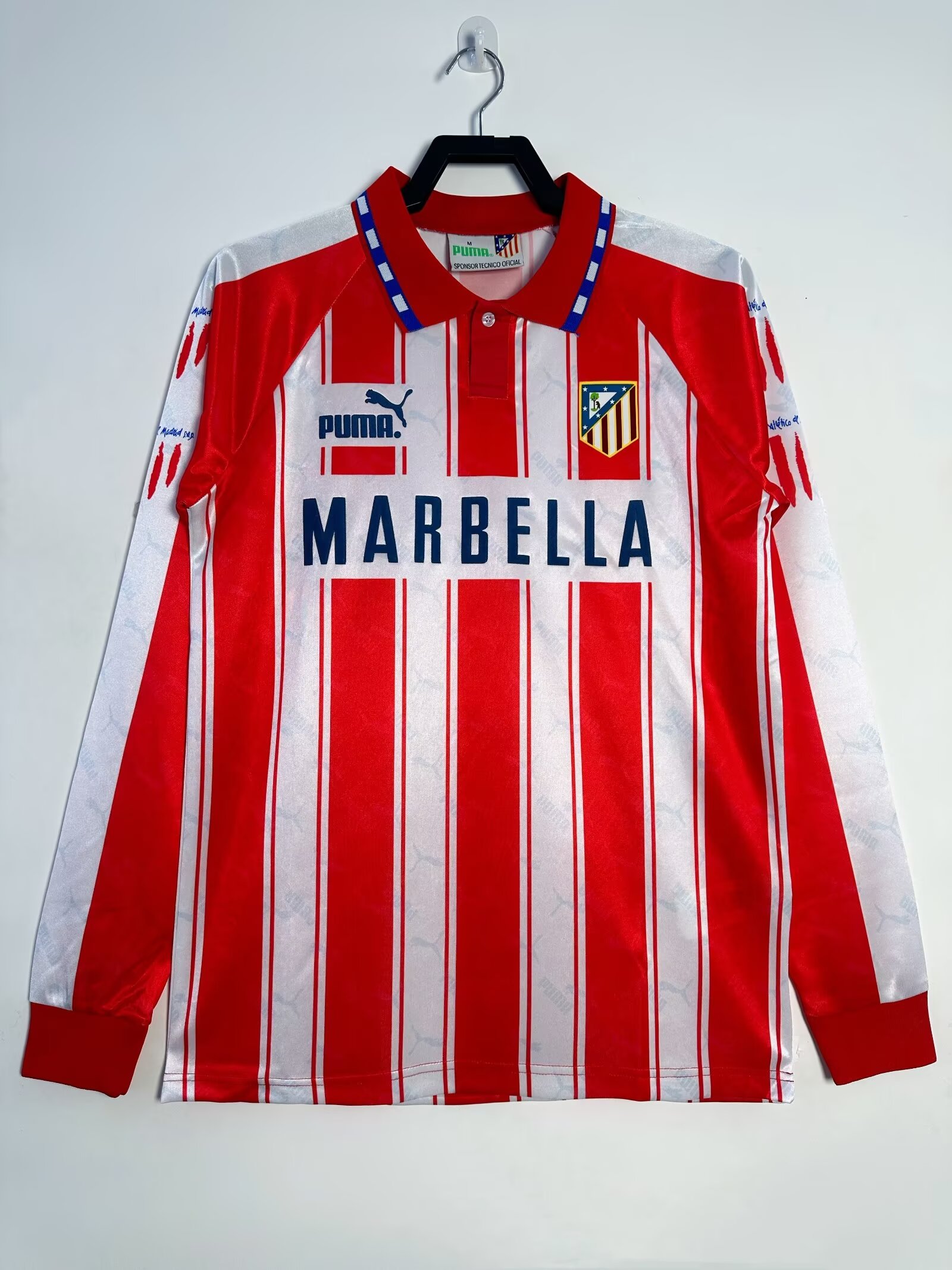 Atletico Madrid Home Long Sleeve Retro  Jersey 1994/95