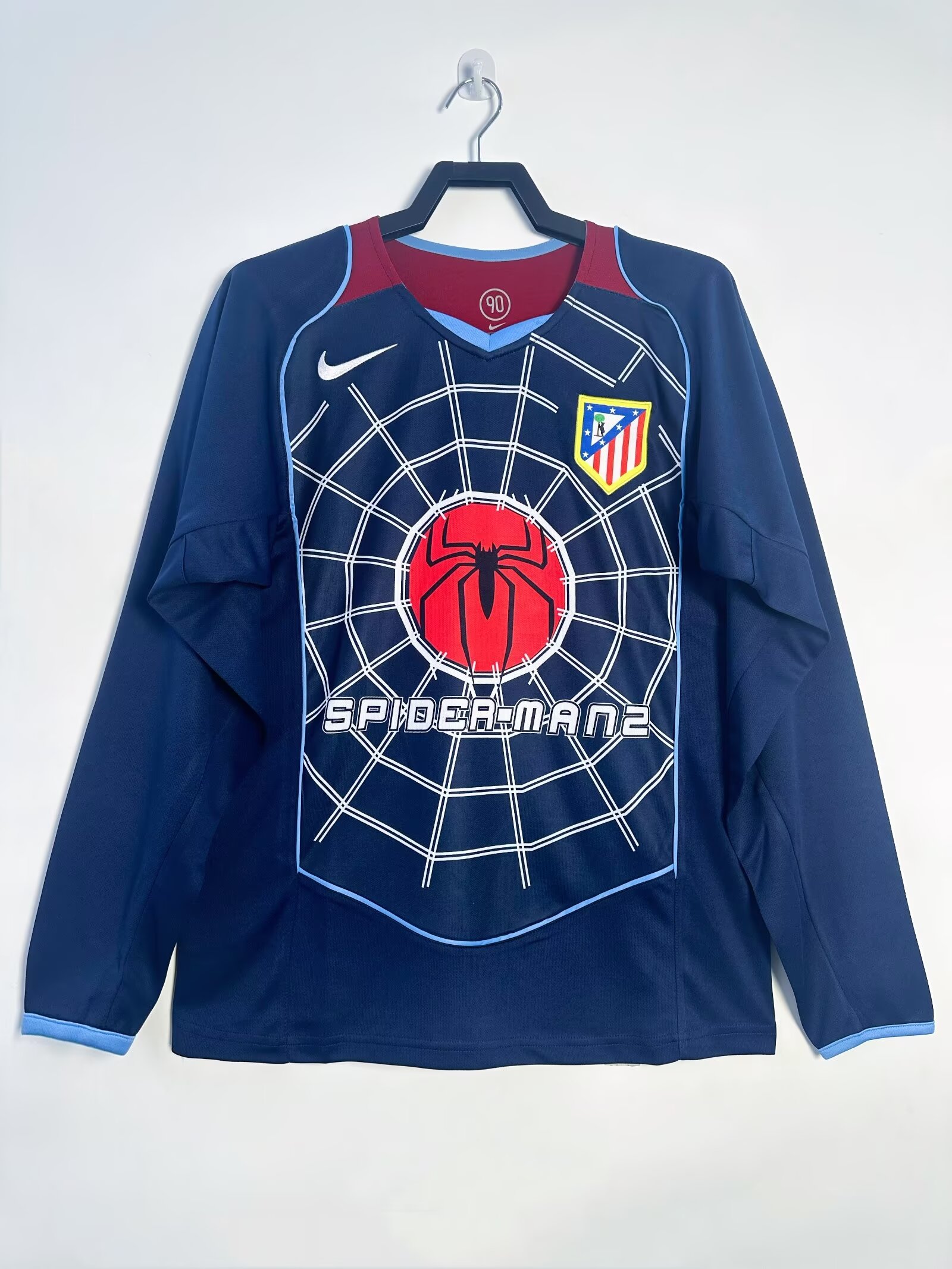 Atletico Madrid Away  Long Sleeve Retro  Jersey 2004/05