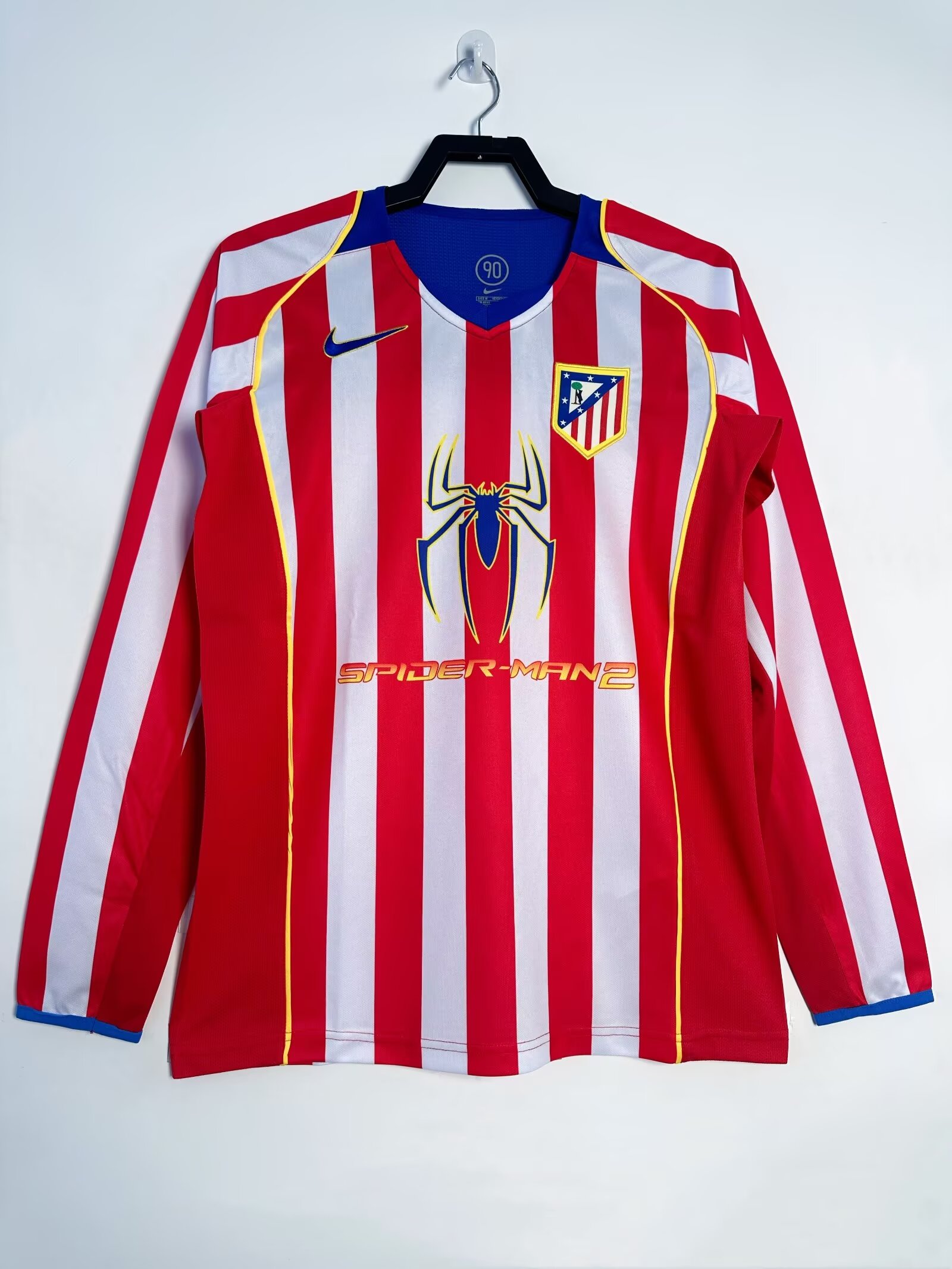 Atletico Madrid Home  Long Sleeve Retro  Jersey 2004/05