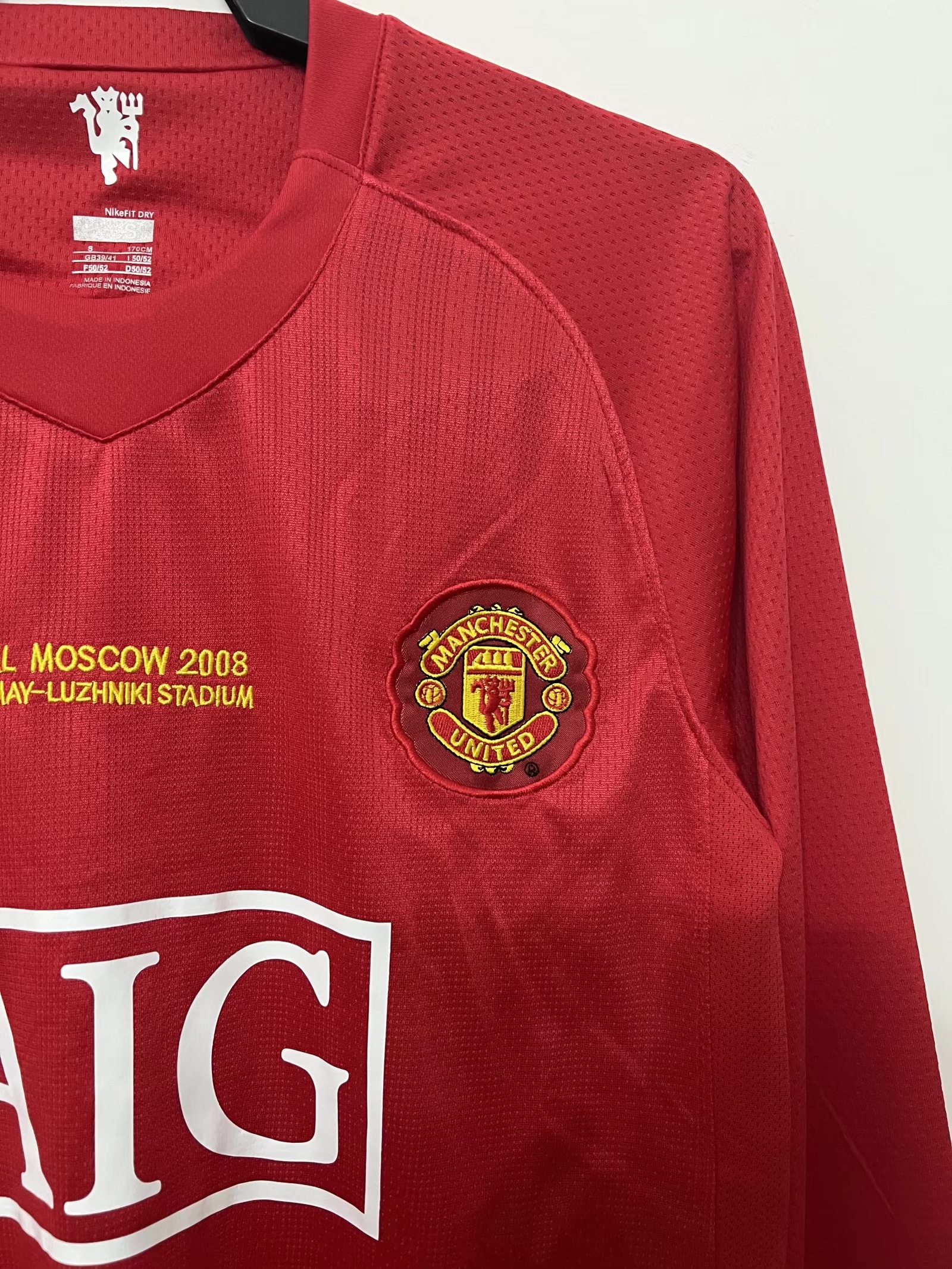 Manchester United Home  Long Sleeves Retro Jersey 2007/08-Champions League Final