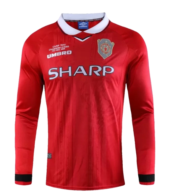 Manchester United  Home Long Sleeves Retro Jersey 1999/00