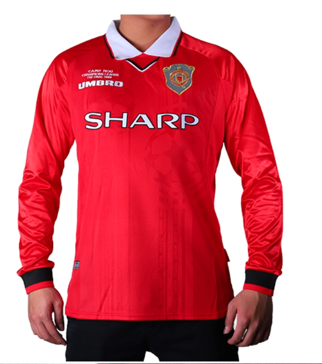 Manchester United  Home Long Sleeves Retro Jersey 1999/00
