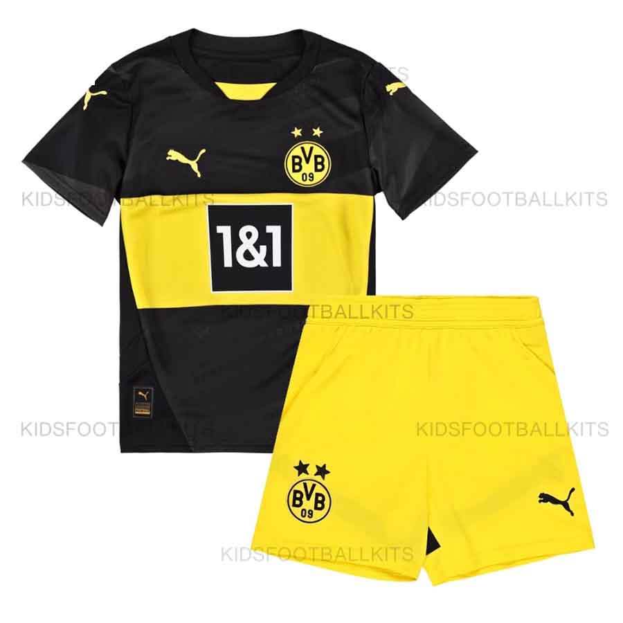 Kid's Borussia Dortmund Away Jersey+Shorts  2024/25