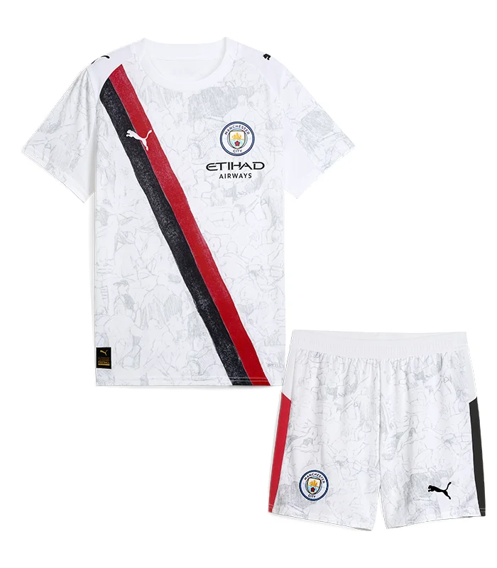 Kids’ Manchester City KidSuper Shirt+Shorts 25/26 white