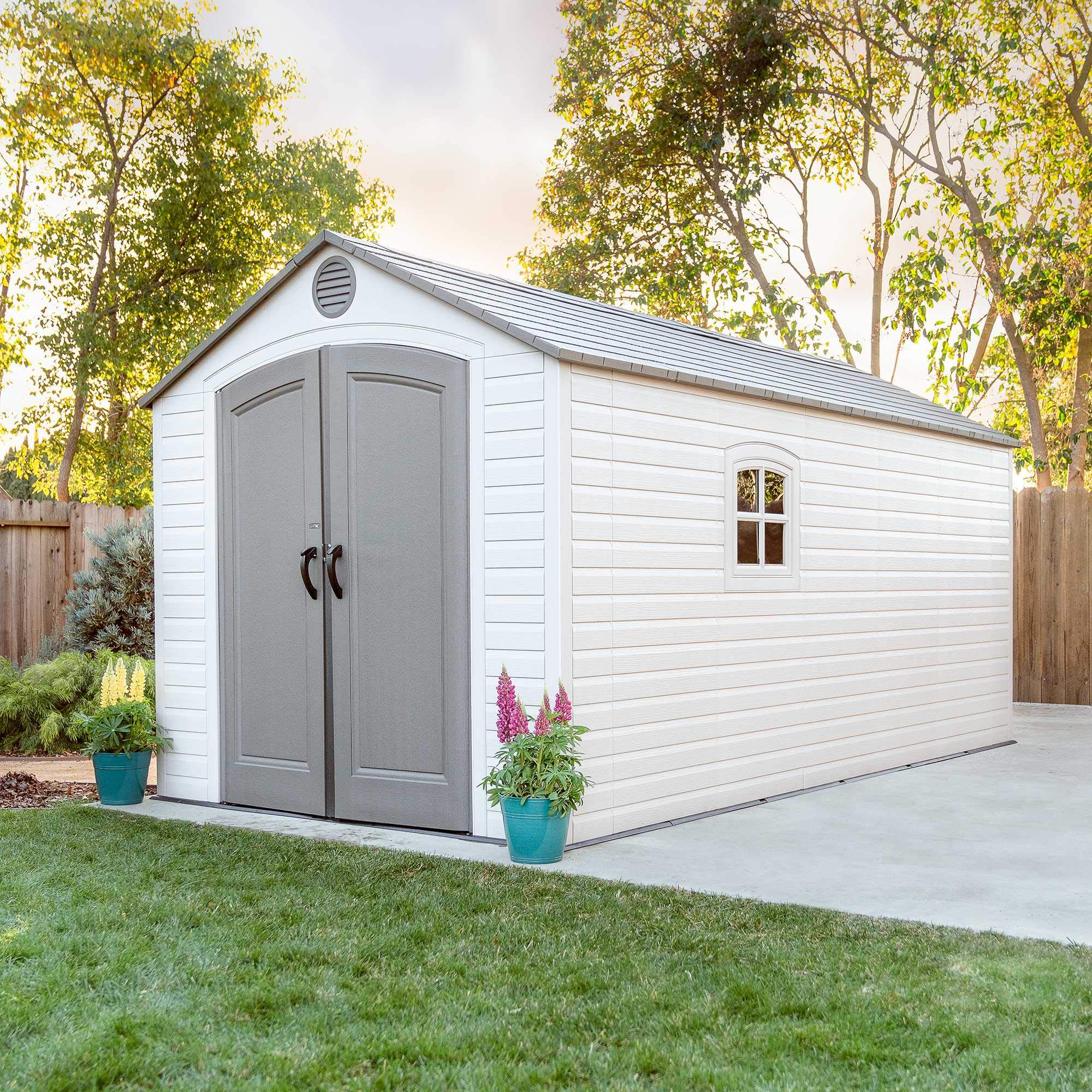 【Storage Shed】8 x 15 Ft. Outdoor Storage Shed, Desert Sand