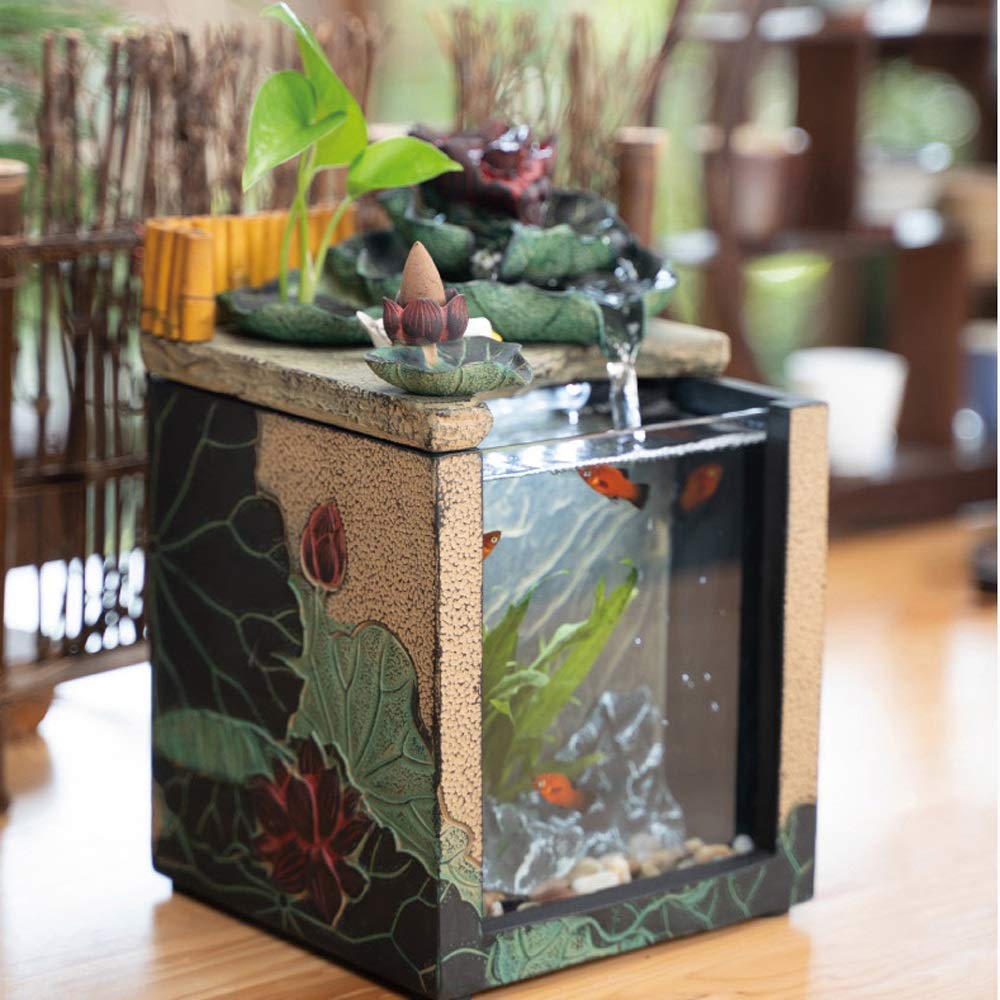 【Pet】Small Landscape Fish Tank Desktop & Water Decoration Office Mini Landscape Living Room