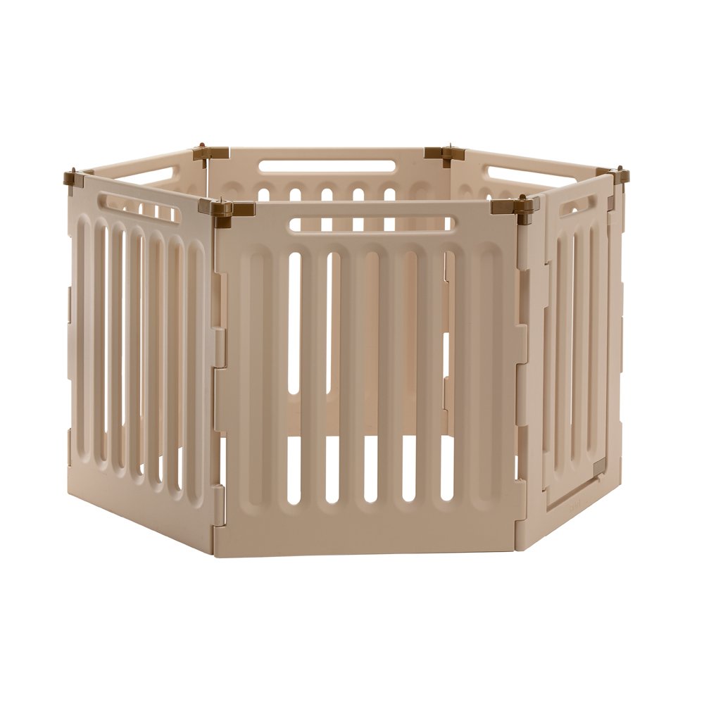 【Home&Garden】Convertible Indoor/Outdoor Pet Playpen, Large, Soft Tan/Mocha