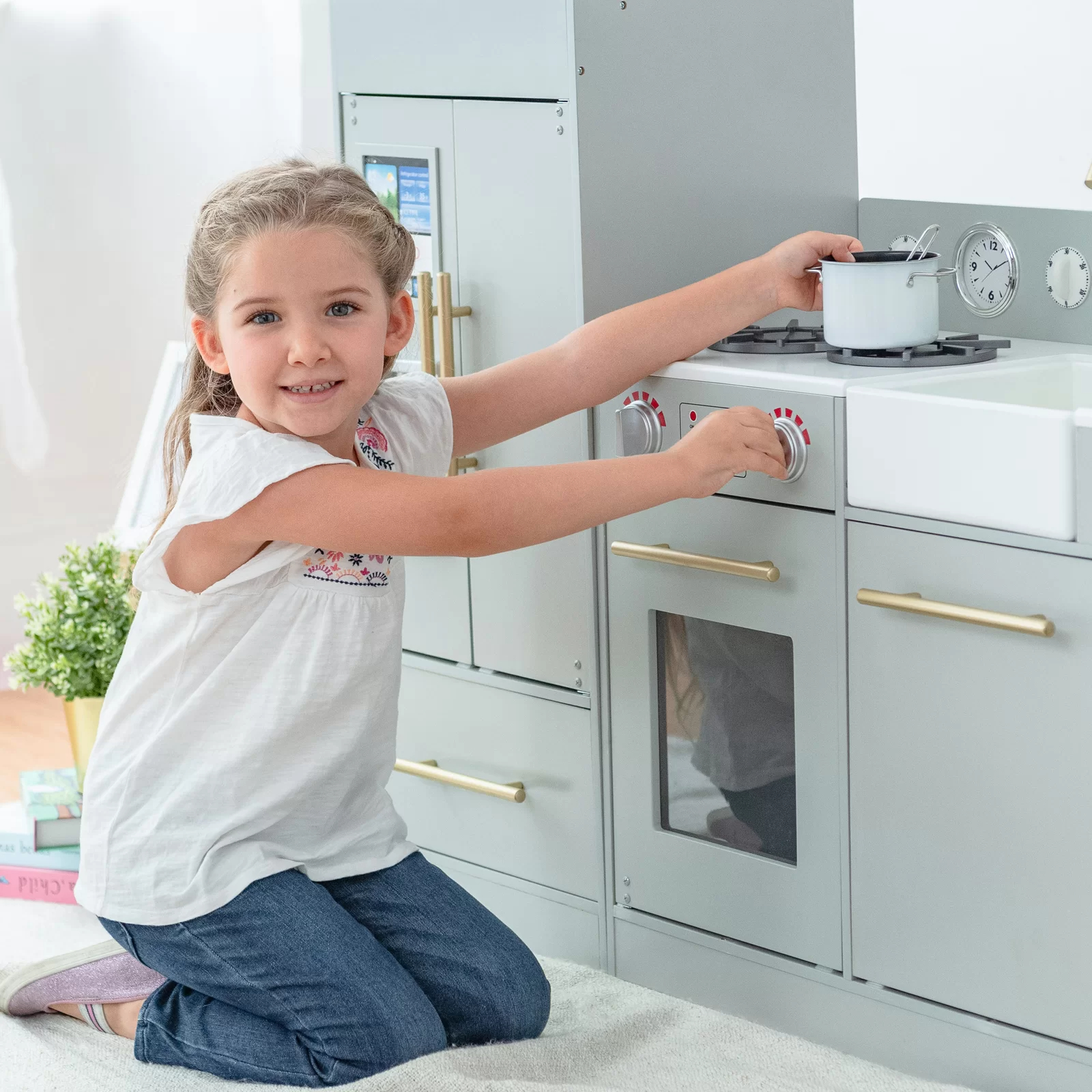 【Baby&Kids】Play Kitchen Toddler Pretend 2 pcs Play Set with Accessories & Ice Maker