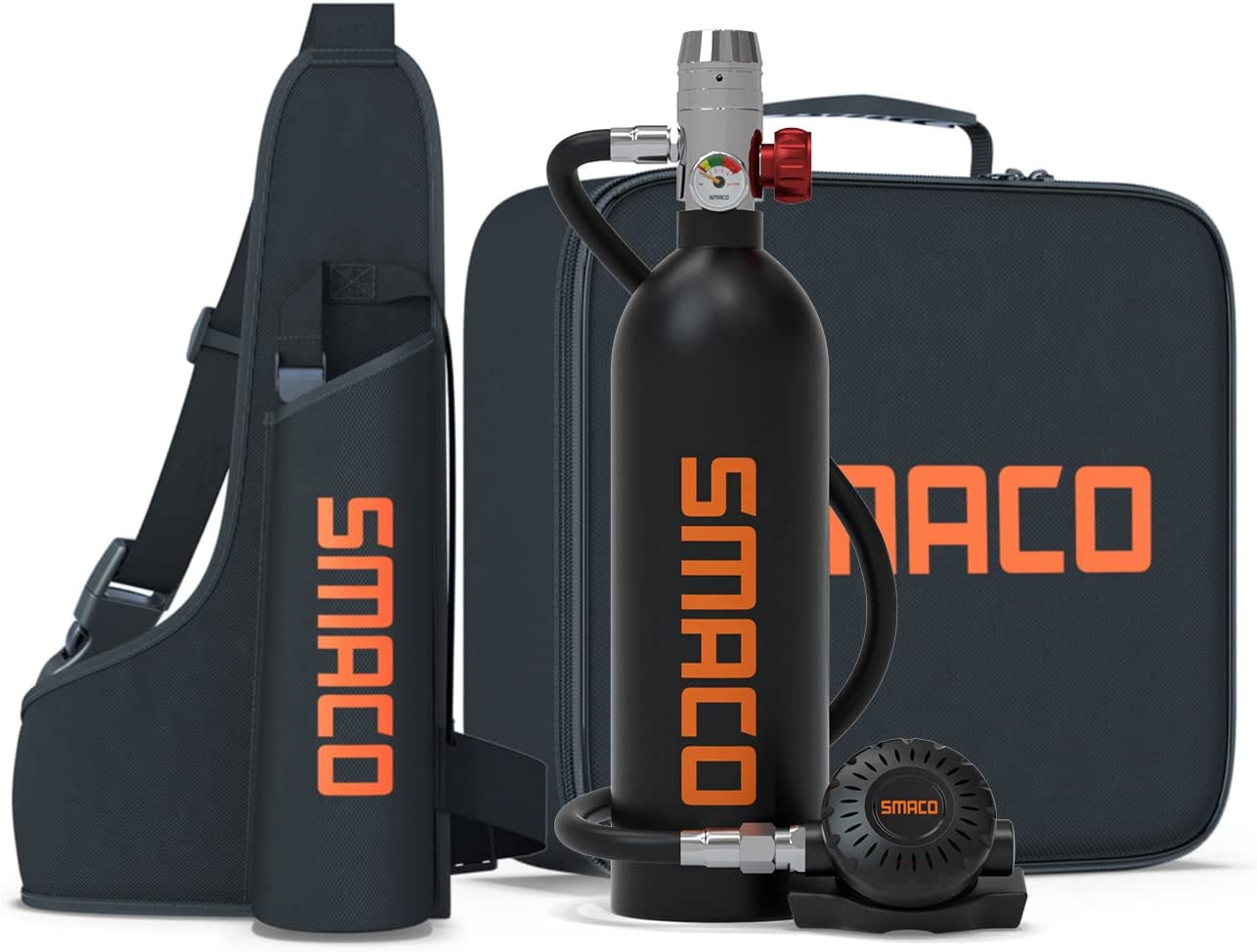 【Sports&Outdoors】Scuba Tank Diving Gear for Diver 1L Mini Scuba Tank Oxygen Cylinder with 15-20 Minutes Underwater Breathing Portable Diving