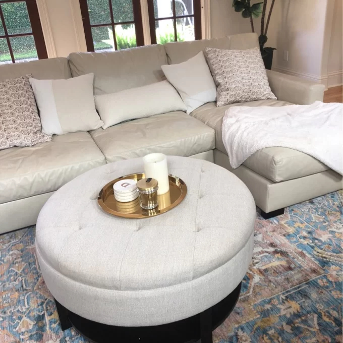 【Furniture】Lindquist Round Tufted Storage Ottoman