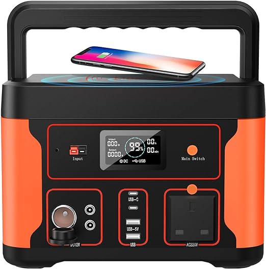 Tiexei Portable Power Station 600W, 512Wh LiFePO4 Battery Pack