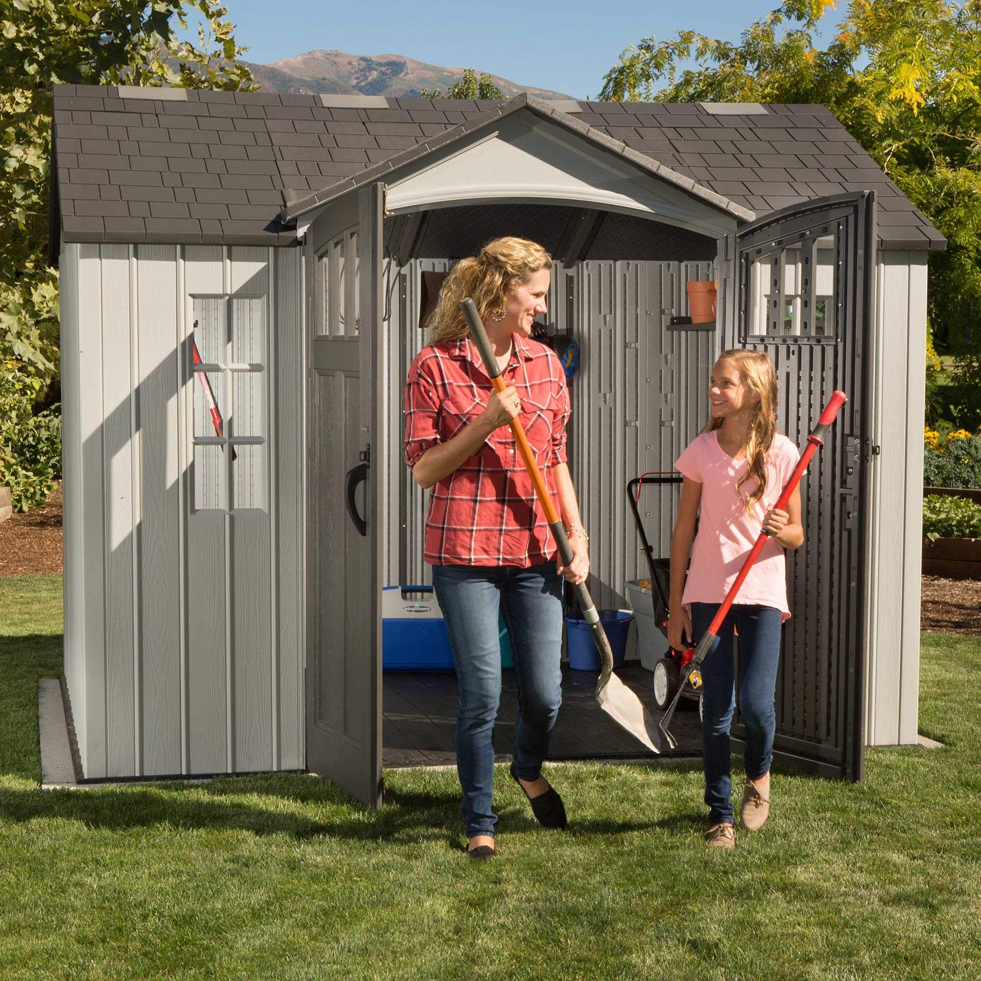【Storage Shed】10 x 8 Ft. Outdoor Storage Shed, Gray