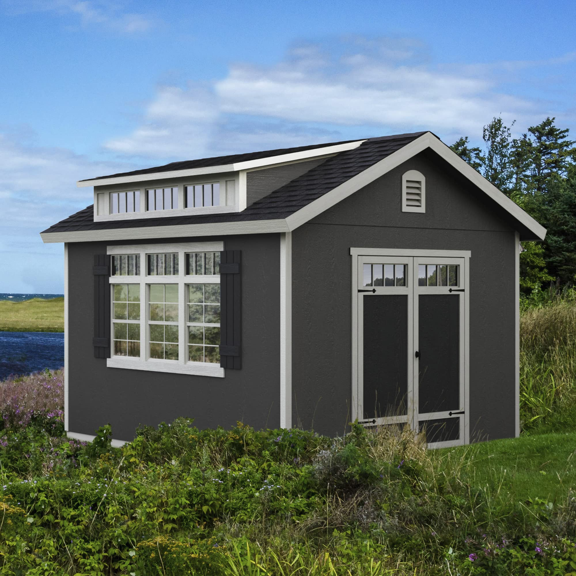 【Storage Shed】Windemere 10x12 Do-it-Yourself Wooden Storage Shed with Floor