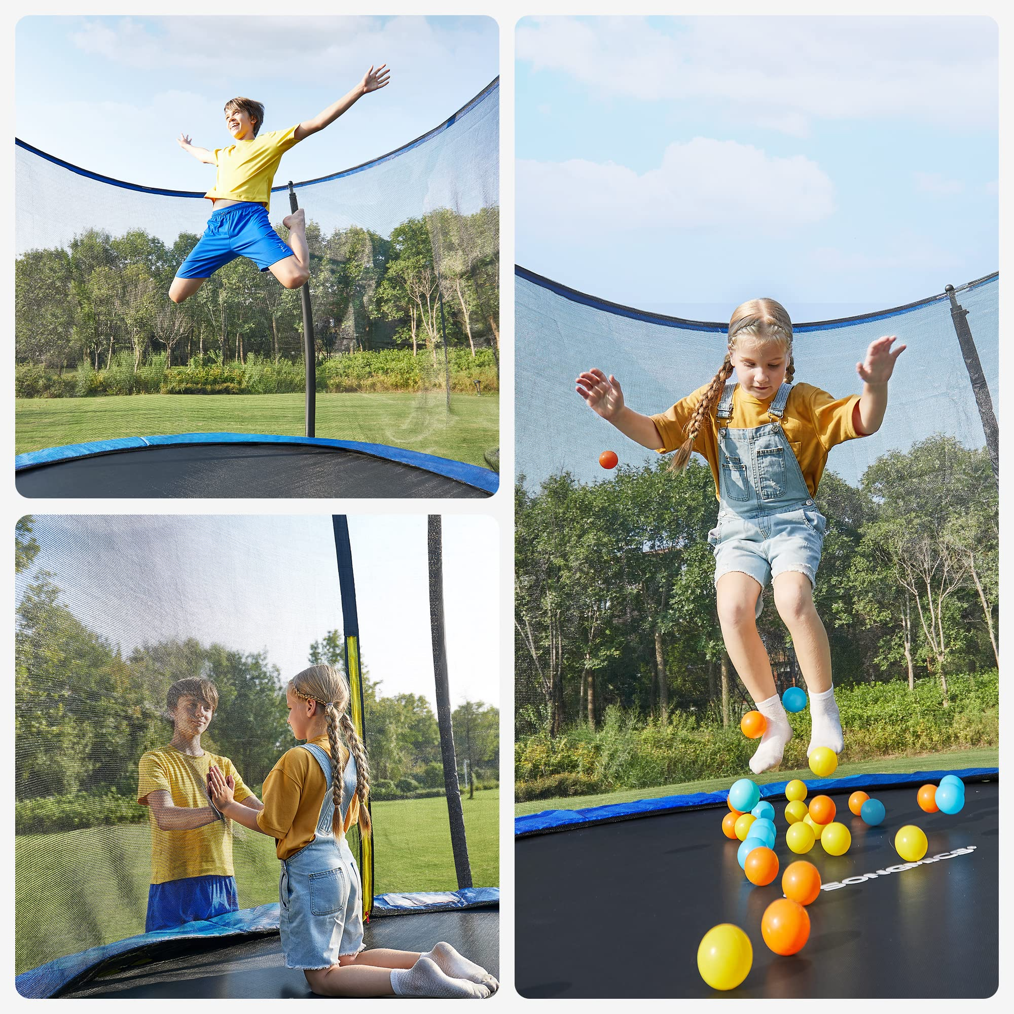 【Sports&Outdoors】Trampoline, Inner Saftey Net, Ladder, for Outdoor Garden Backyard