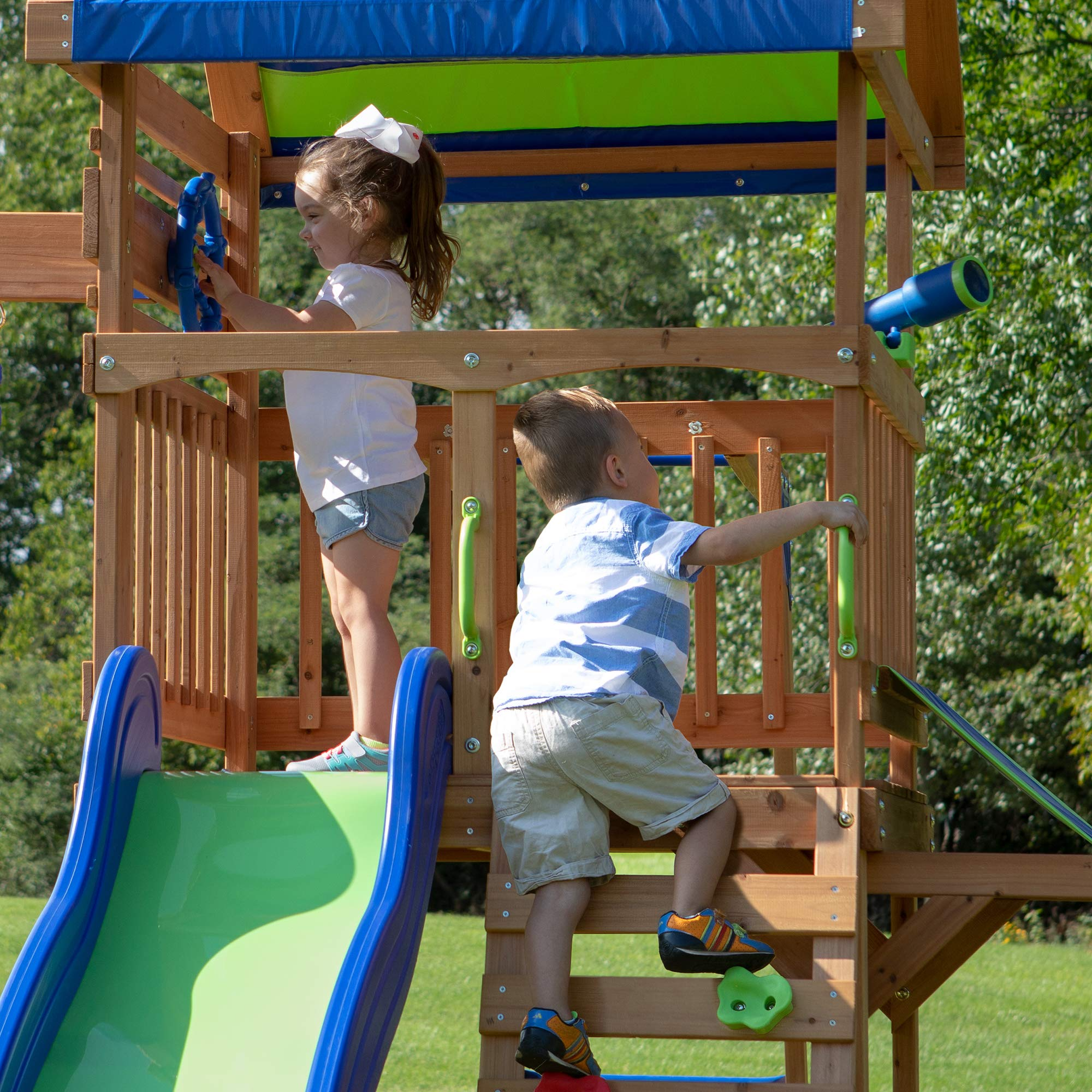 【Baby&Kids】Beach Front All Cedar Wooden Swing Set