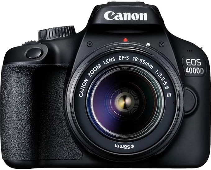 Canon EOS 4000D DSLR Camera and EF-S 18-55 mm f/3.5-5.6 III Lens - Black