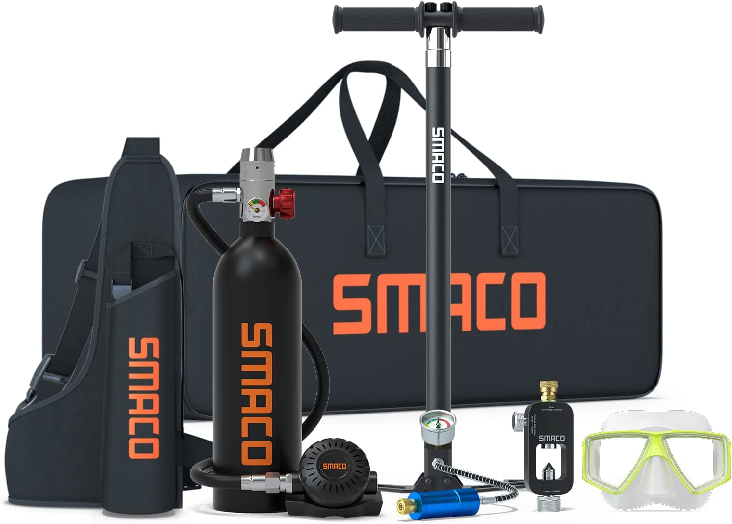 【Sports&Outdoors】Scuba Tank Diving Gear for Diver 1L Mini Scuba Tank Oxygen Cylinder with 15-20 Minutes Underwater Breathing Portable Diving