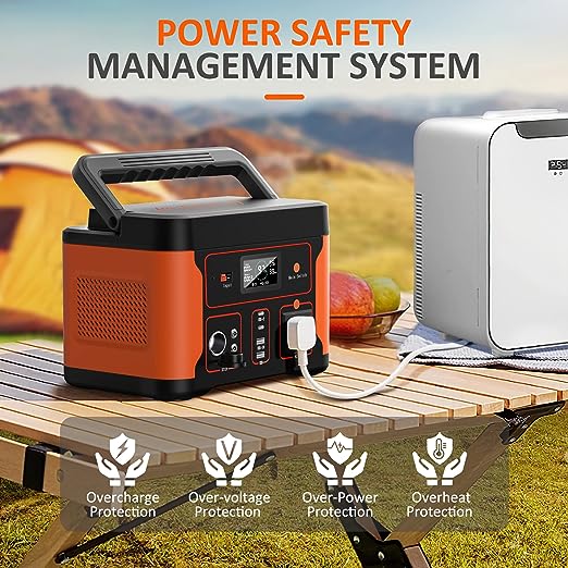 Tiexei Portable Power Station 600W, 512Wh LiFePO4 Battery Pack