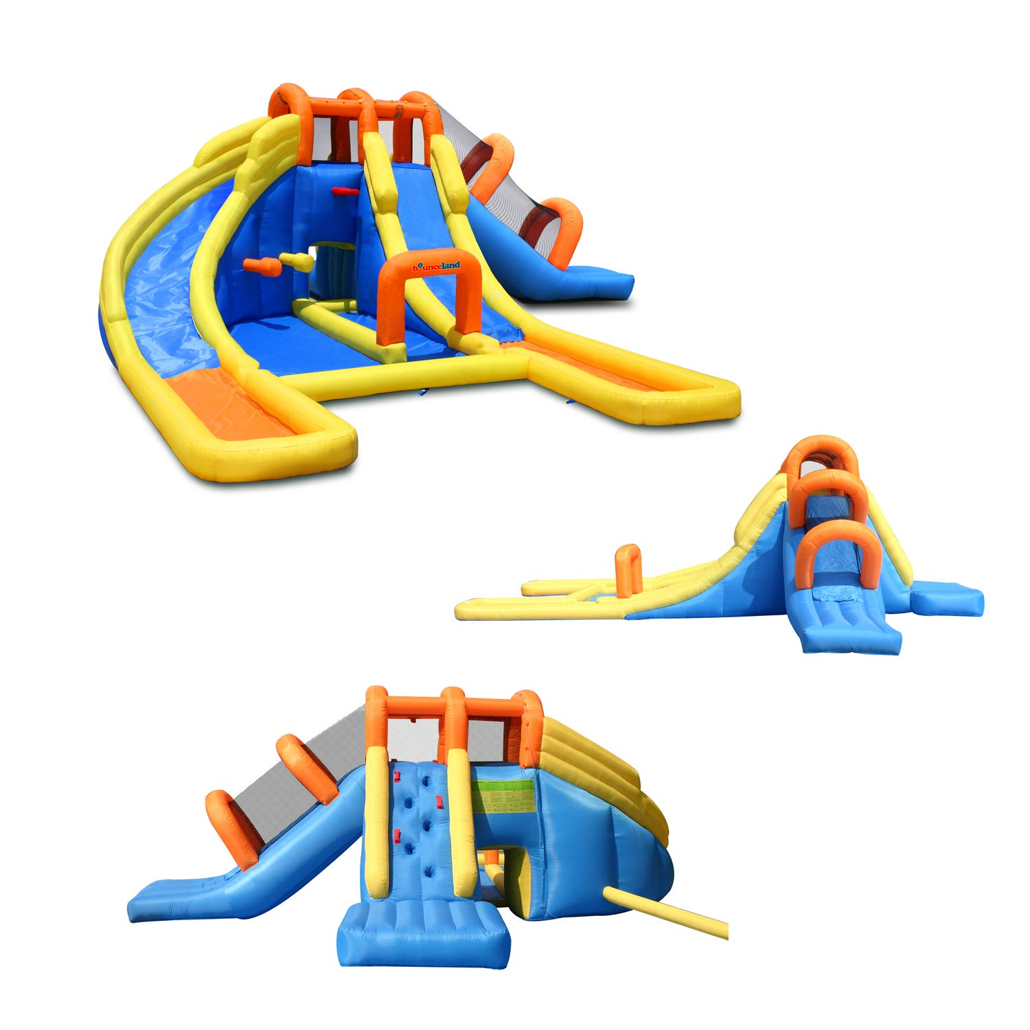 【Baby&Kids】Triple Water Slides and Pool Water Park, 24 ft L x 21 ft W x 8 ft H, Outdoor Fun for Kids
