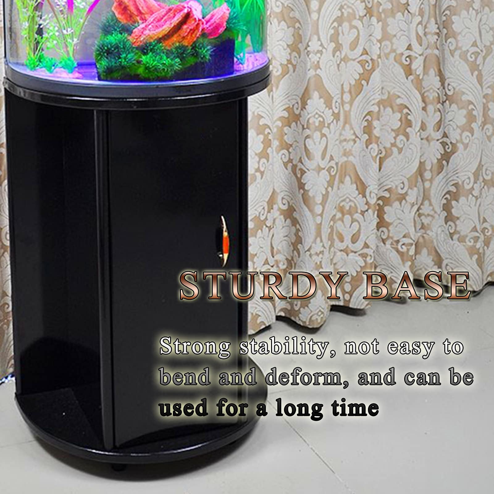 【Pet】Semi-Circular Fish Tank, Silent Acrylic Aquarium for Home Office Living Room, Water-Free Fish Tank