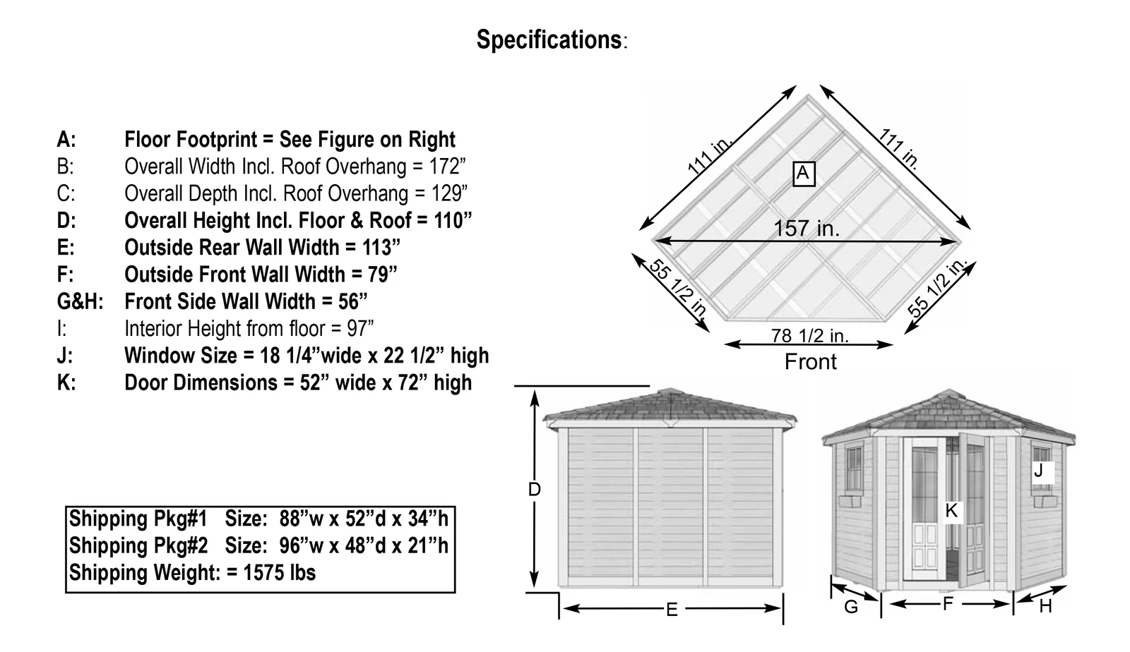 【Storage Shed】9 ft. W x 9ft. D Penthouse Cedar Wood Garden Shed with French Doors