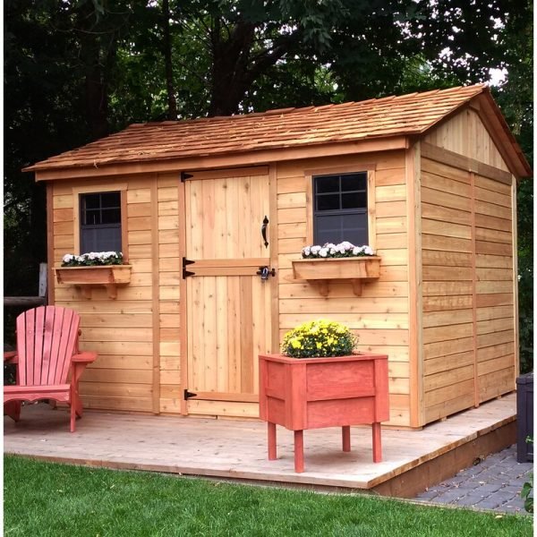 【Storage Shed】9 ft. W x 6 ft. D Solid Wood Storage Shed