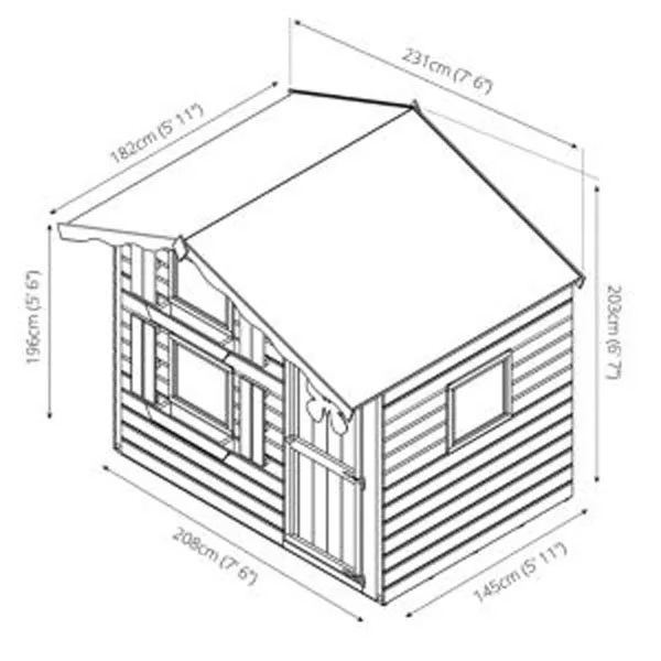【Home&Garden】Mercia 7 x 5 ft. wooden double deck theater