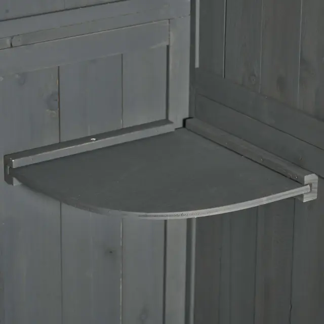 【Storage Shed】30 x 21 x 71 Garden Storage shed, yard tools warehouse 3 storey shelf grey