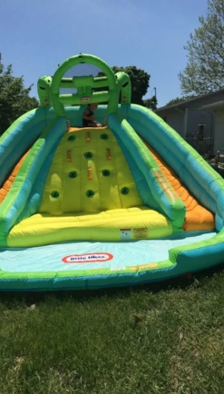 【Baby&Kids】Mountain River Race Inflatable Slide Bouncer Multicolor