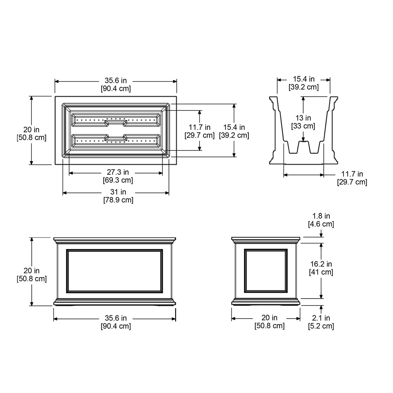 【Home&Garden】Anastasiya Self Watering Plastic Planter Box