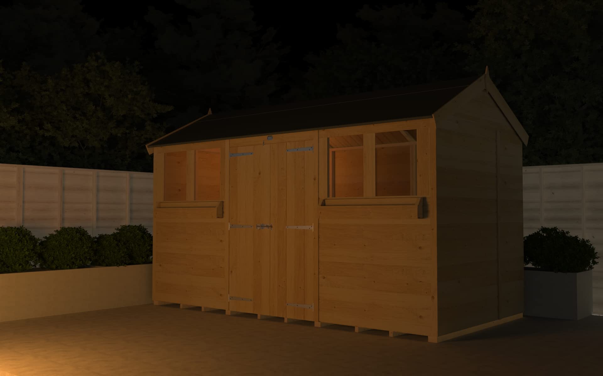 【Home&Garden】12x6 Apex Summer Shed Double Doors Garden Building