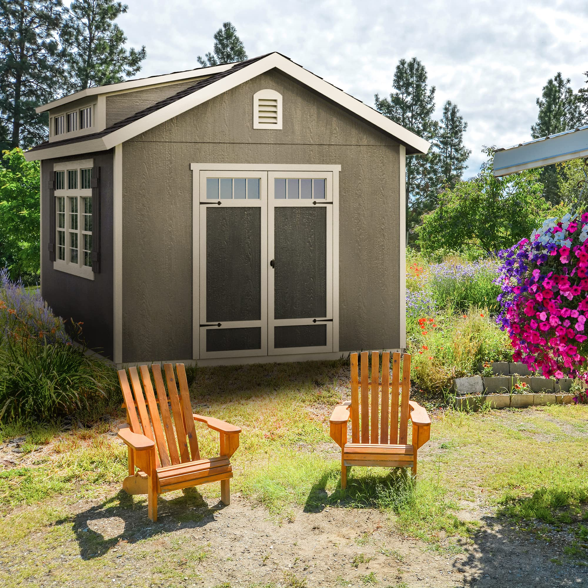 【Storage Shed】Windemere 10x12 Do-it-Yourself Wooden Storage Shed with Floor