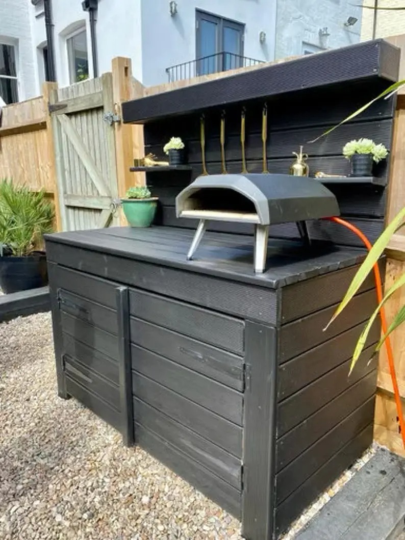 【Home&Garden】Outdoor Pizza oven kitchen/ pizza server/ BBQ table with full Cupboard