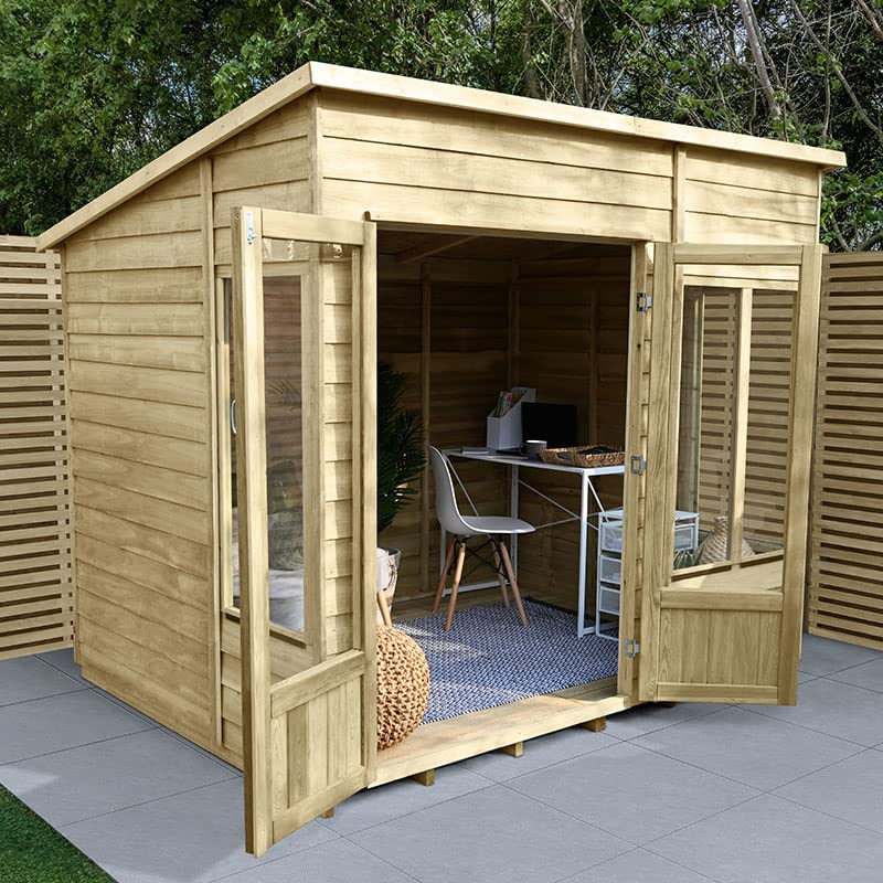 【Home&Garden】8x6 Forest Oakley Double Door Pent Summer House