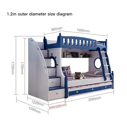 【Furniture】Bunk beds for boys and girls ages 5 to 8 bedroom pink blue Castle Pirate beds
