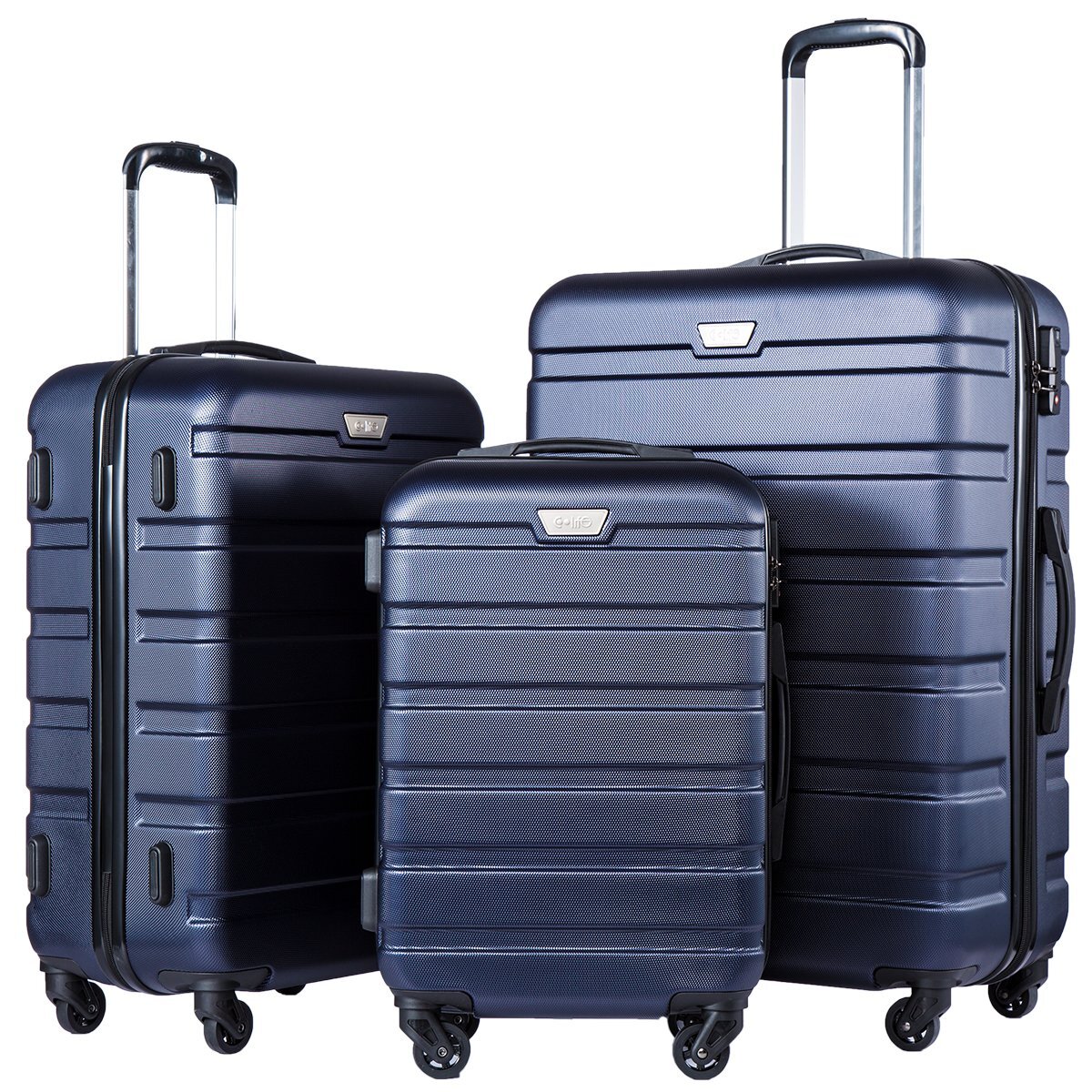 COOL Luggage 3 Piece Set Suitcase Spinner Hardshell Lightweight TSA Lock